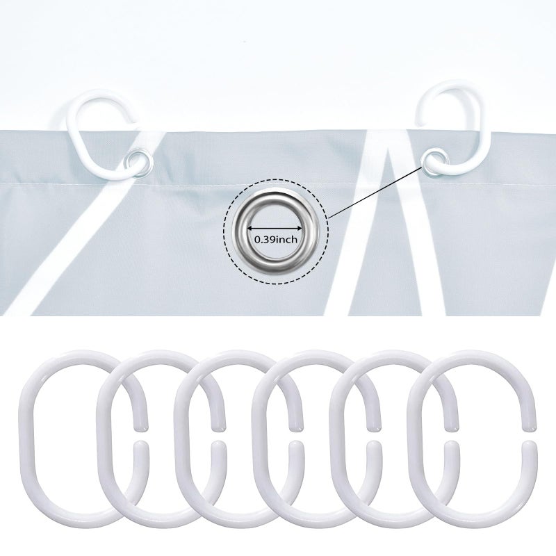 Punkray Ombre Blue Shower Curtain for Bathroom with Hooks White Shower Curtain Set Stripe Bath Curtains Decorative Shower Curtains Water Repellent Washable  72x72 - Image 5