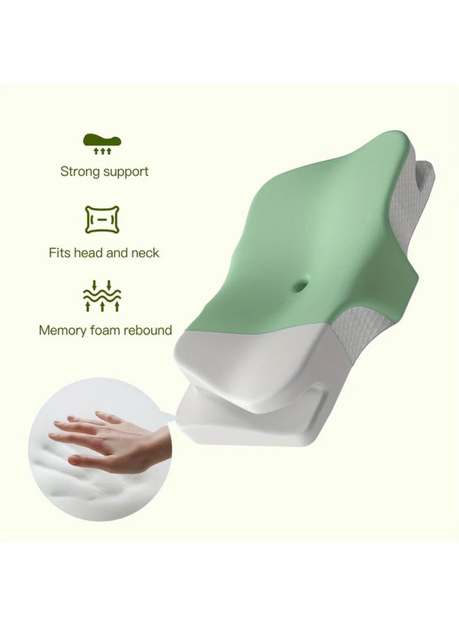 Ergonomic Green Butterfly Neck Pillow With 5D Design Satin Fabric - Image 3