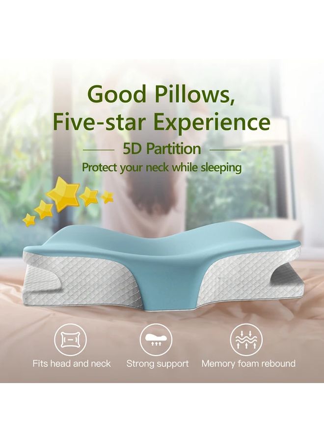 Ergonomic Green Butterfly Neck Pillow With 5D Design Satin Fabric - Image 2