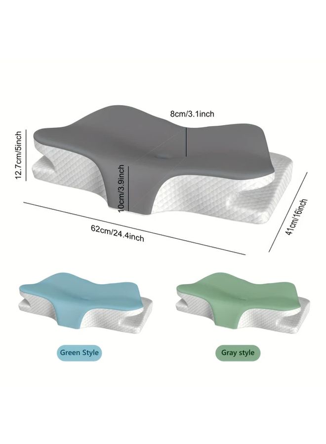 Ergonomic Green Butterfly Neck Pillow With 5D Design Satin Fabric - Image 4