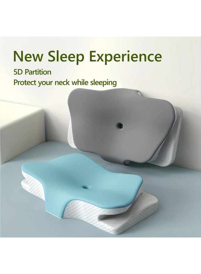 Ergonomic Green Butterfly Neck Pillow With 5D Design Satin Fabric - Image 1