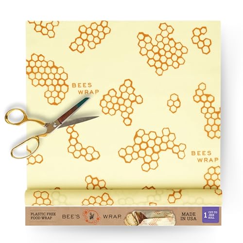 Bee's Wrap Beeswax Wraps for Food - Cut to Size 14x52" Wax Paper Roll - Made in USA Reusable Waxed Paper & Bowl Covers - Organic & Eco-Friendly Alternative to Aluminum Foil & Plastic Wrap, Honeycomb - Image 1