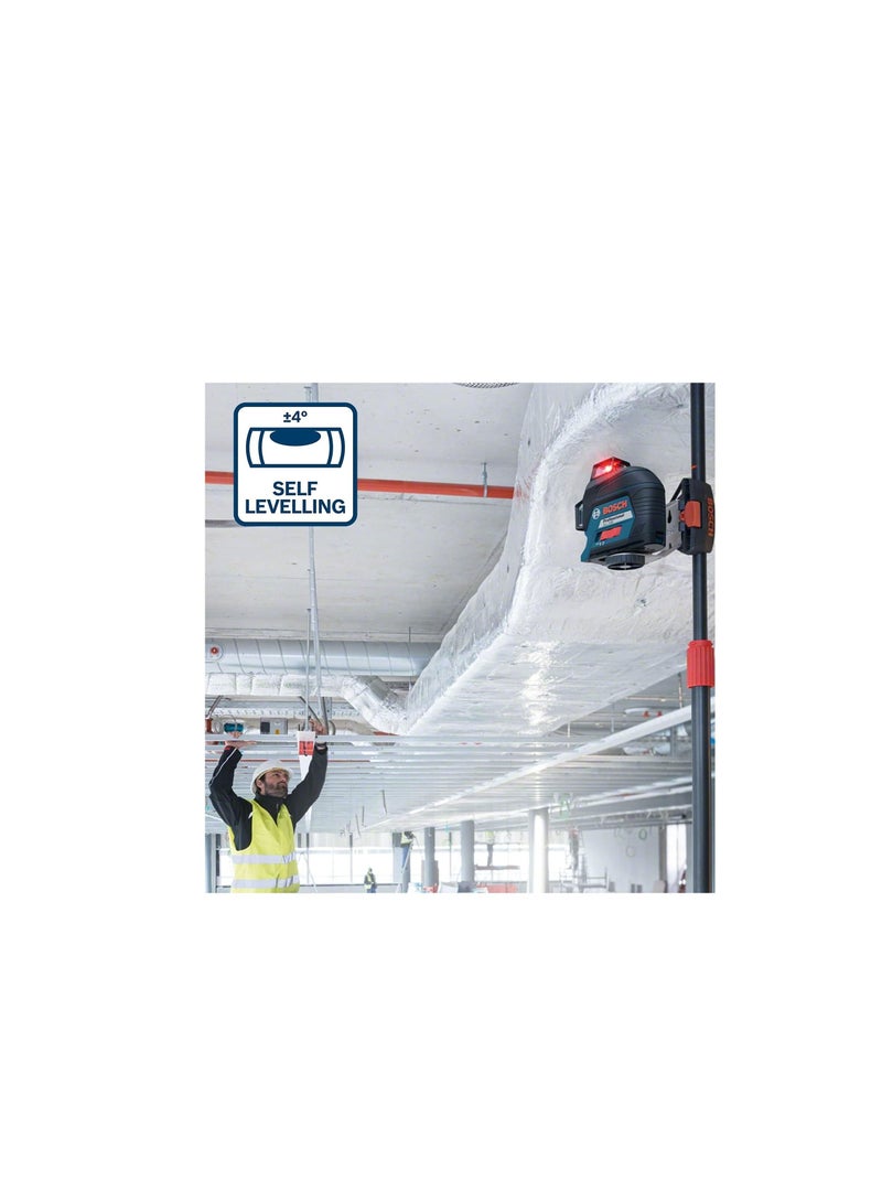 BOSCH Professional Laser Level Red Laser Interior Working Range Up To 30m 4x Battery Aa - Image 4