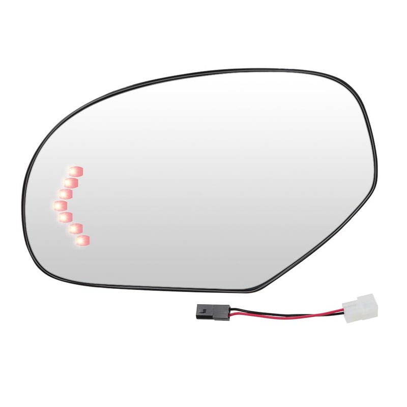 Senzeal Driver Side Heated Mirror Glass Replacement with Turn Signal Light for Chevy Silverado Suburban Tahoe Avalanche Cadillac Escalade GMC Sierra Yukon 20072014 GM1324138 Left Side