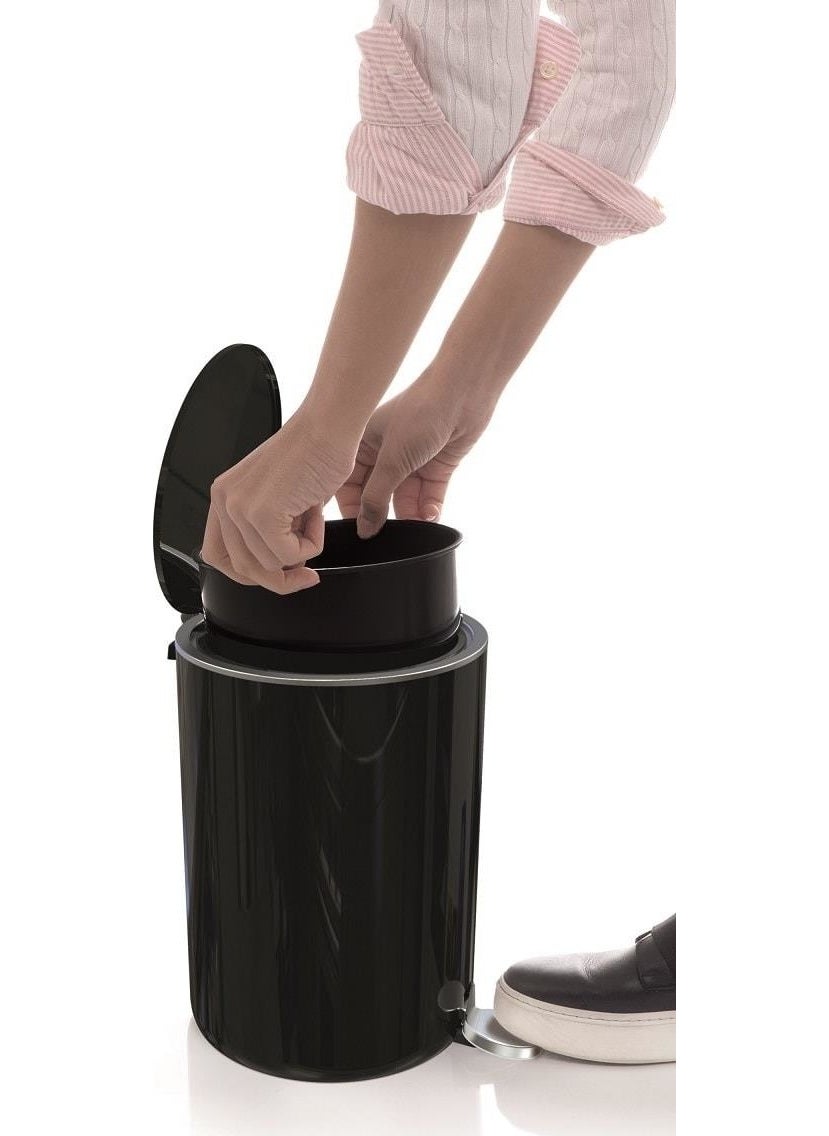 Primanova - Lenox 5 Lt Pedal Dustbin Black - Image 1