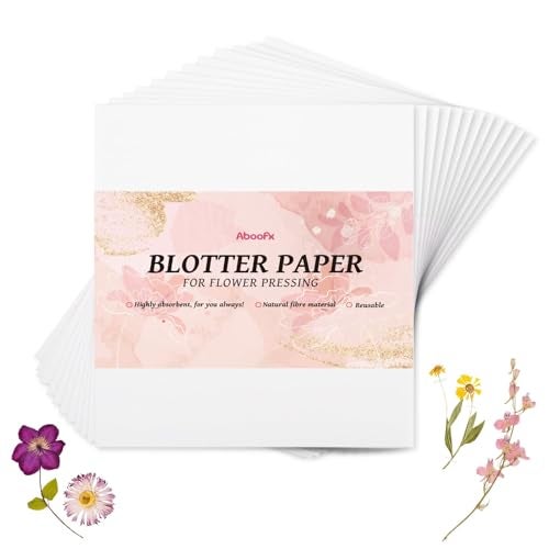 Aboofx 26 Sheets Blotting Paper for Flower Press, 9 x 9 inch Highly Absorbent and Reusable Blotter Papers for Flower Pressing, Flower Press Paper Sheets - Image 1