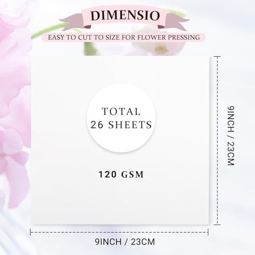 Aboofx 26 Sheets Blotting Paper for Flower Press, 9 x 9 inch Highly Absorbent and Reusable Blotter Papers for Flower Pressing, Flower Press Paper Sheets - Image 2