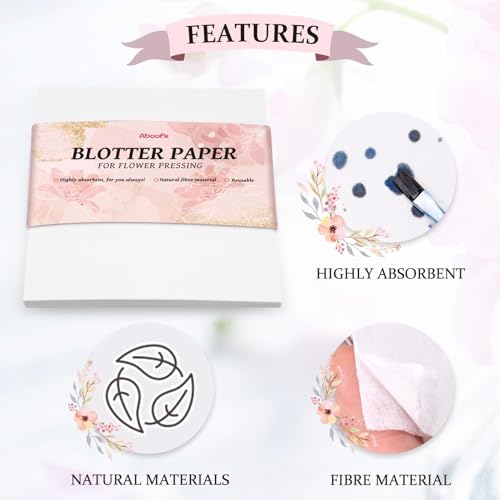 Aboofx 26 Sheets Blotting Paper for Flower Press, 9 x 9 inch Highly Absorbent and Reusable Blotter Papers for Flower Pressing, Flower Press Paper Sheets - Image 4