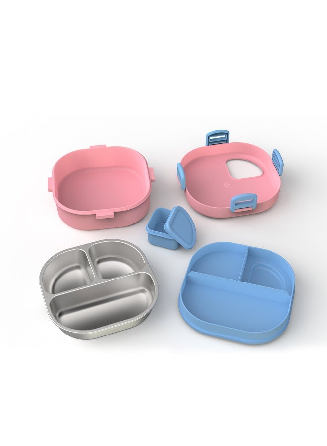 اي ديد صندوق غداء من الفولاذ المقاوم للصدأ مع برطمان وملعقة وحقيبة، خالٍ من مادة BPA - Image 4