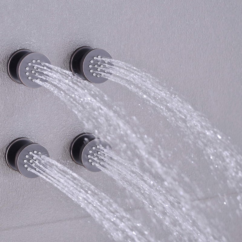 orhemus Solid Brass Body Spray Shower Jet - Round Massage Side Sprayer Spa System Shower Set Adjustable Wall Mounted, Oil Rubbed Bronze Finish - Image 5