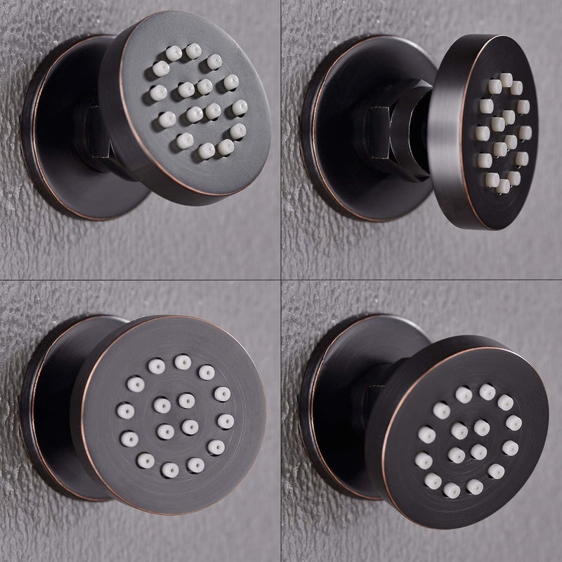 orhemus Solid Brass Body Spray Shower Jet - Round Massage Side Sprayer Spa System Shower Set Adjustable Wall Mounted, Oil Rubbed Bronze Finish - Image 3