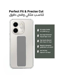 ARMOR Case Cover For Infinix Smart 9 With Magnetic Hand Grip 3 in 1 Clear / Grey  - Image 2
