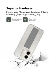 ARMOR Case Cover For Infinix Smart 9 With Magnetic Hand Grip 3 in 1 Clear / Grey  - Image 4