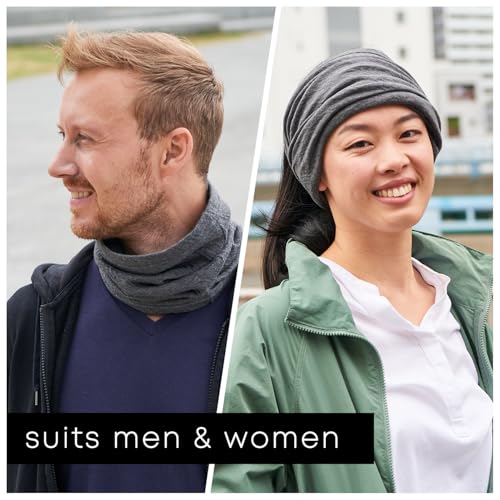 Charm Casualbox Womens Mens headband Neck Warmer Beanie Fashion Made in Japan Light Gray,Free Size - Image 3