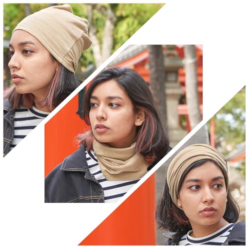 Charm Casualbox Womens Mens headband Neck Warmer Beanie Fashion Made in Japan Light Gray,Free Size - Image 2