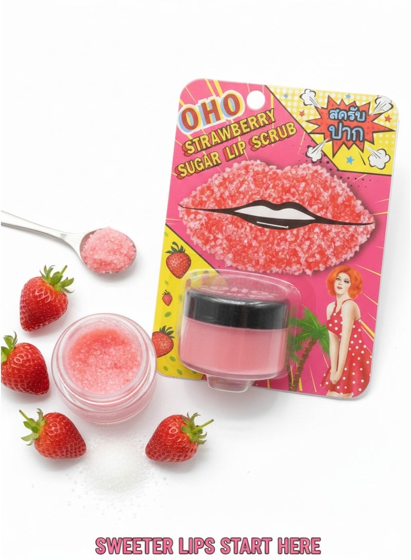 أوهو مقشر الشفاه بالسكر والفراولة التايلاندي – ترطيب وتفتيح طبيعي للشفاه | 25 جرام - Image 2