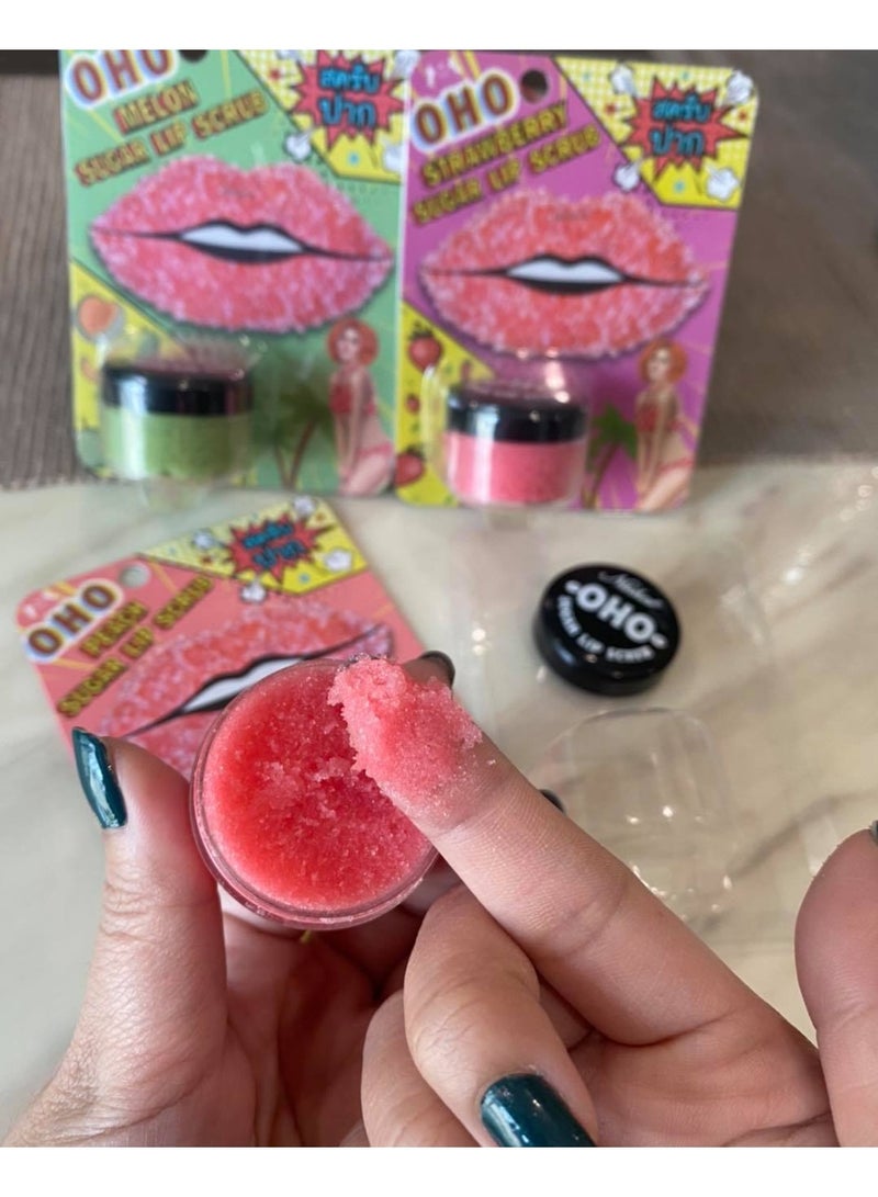 أوهو مقشر الشفاه بالسكر والفراولة التايلاندي – ترطيب وتفتيح طبيعي للشفاه | 25 جرام - Image 3