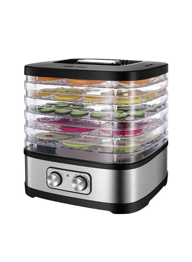 مجفف طعام 5 طبقات بقدرة 240 واط – هيكل ستانلس ستيل وصواني غذائية قابلة للفك – منظم حرارة يدوي بدرجة حرارة قابلة للتعديل من 35 إلى 75 درجة مئوية – تشغيل هادئ وتصميم مدمج لتجفيف الفواكه والخضروات واللحوم – ضمان 12 شهر - Image 2