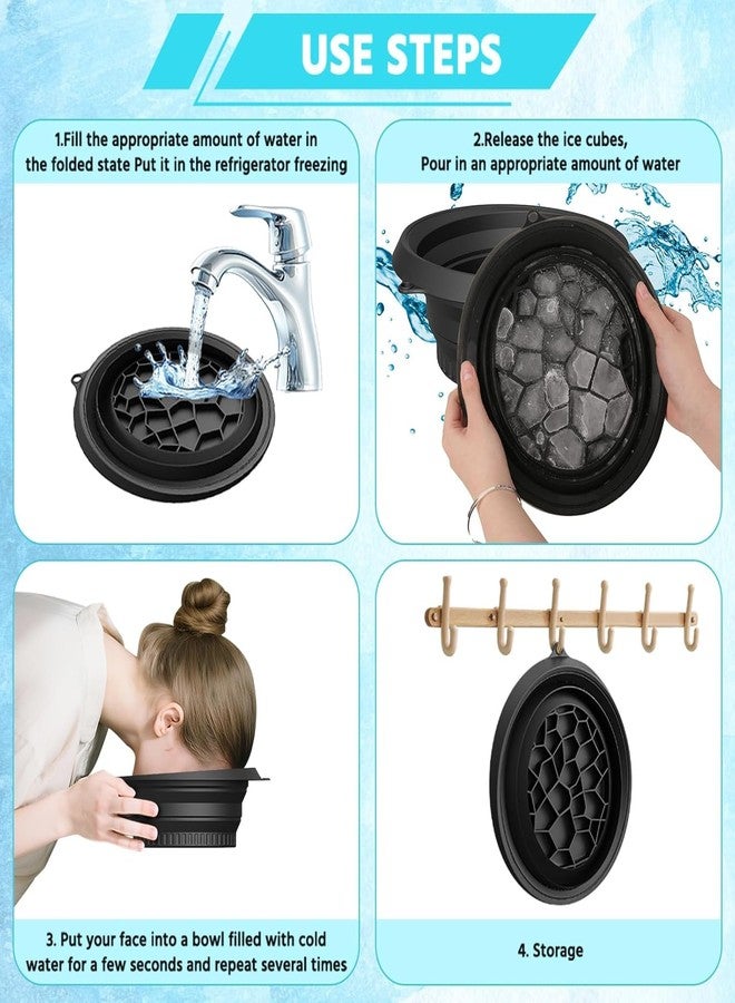 SGMVK Face Bowl for Ice with Built-in Ice Tray Collapsible Silicone Facial Ice Bath Bowl for Cold Plunge Therapy, Pore Tightening & Acne Relief Reusable Portable Spa Tool for Home & Travel (Pack OF 1) - Image 2