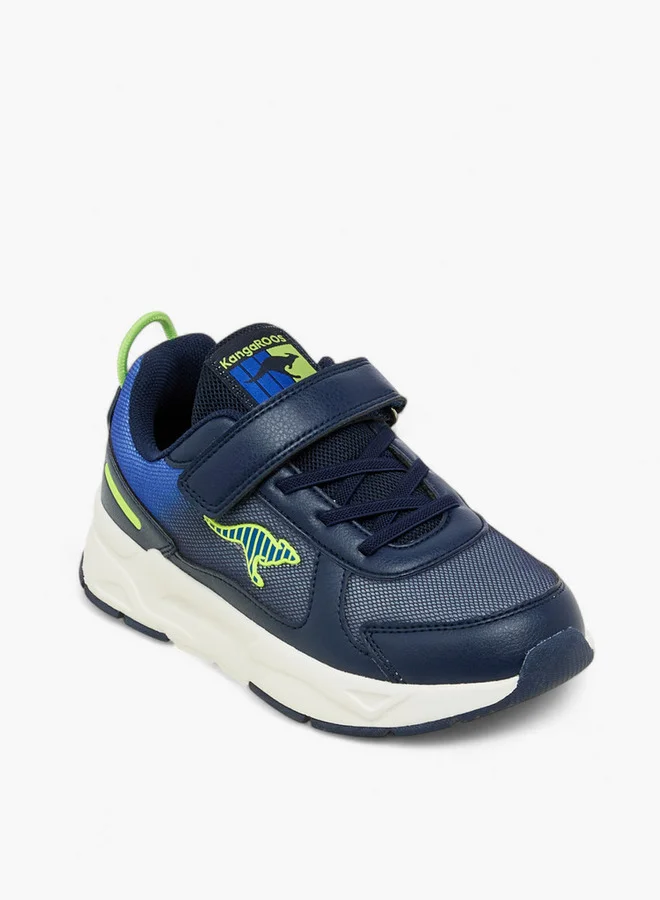 كانغاروس Boys' Panelled Sports Shoes with Hook and Loop Closure