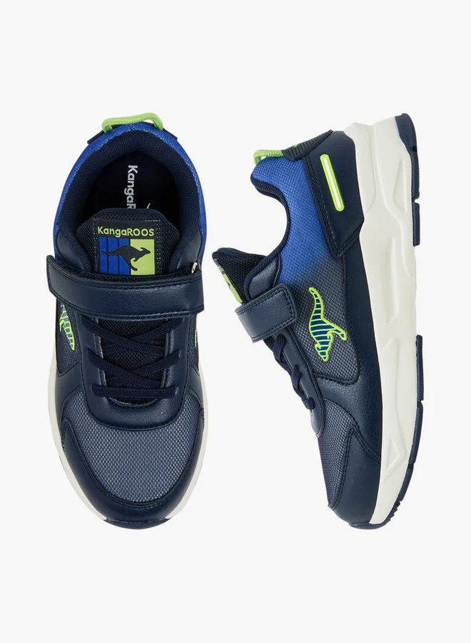 كانغاروس Boys' Panelled Sports Shoes with Hook and Loop Closure