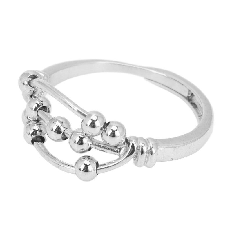 Stress Relief Ring Adjustable Size 3-Layer Rotating Bead - Anxiety Relief Focus Ring for Office Workers ADHD Users Daily Work And Party - Image 5