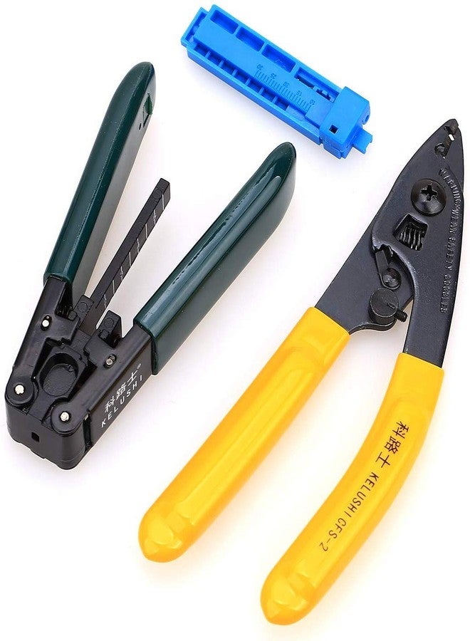 KELUSHI FTTH Fiber Optic Drop Cable Fiber Stripper CFS-2 Double Port Hole Optical Fiber Coating Plier With Stripping Guide Bar - Image 1