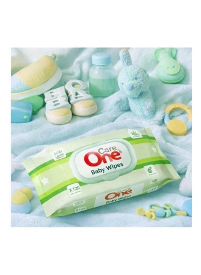 مناديل كير ون للأطفال كبيرة الحجم (خضراء) - عبوة اقتصادية من 3 قطع (3 × 120 منديل)  ...