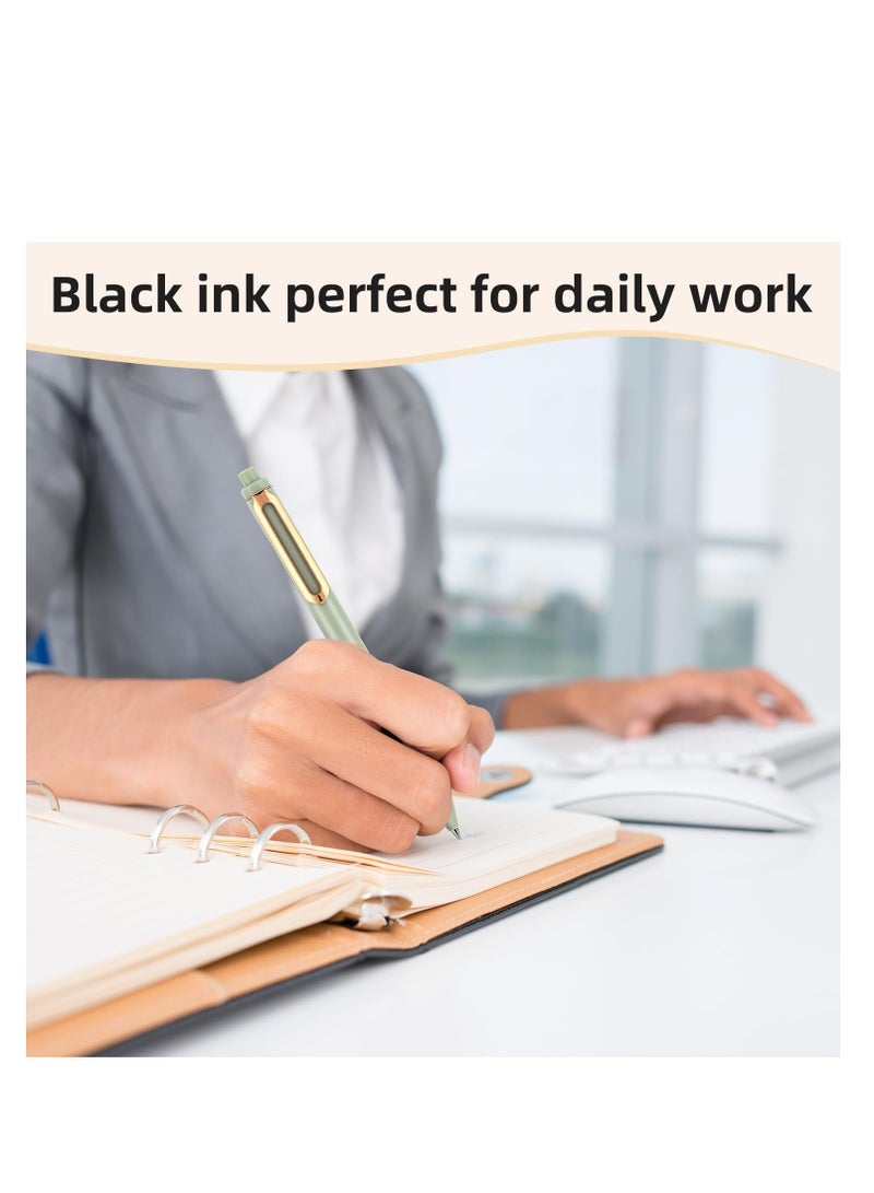 Gel Pens, 5 Pcs 0.5mm Retractable Quick Dry Black Ink Fine Point Rolling Ball Gel Pen, High-End Series Pens for Journaling Note Taking, Smooth Writing, Home School Office Supplies