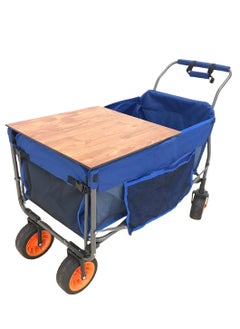 Camping Folding Trolley Shopping Cart with Wheels Table Larger Capacity Durable Beach Cart
