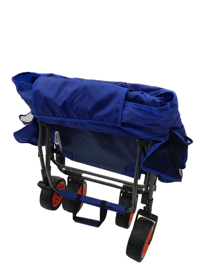 Albawadi - Camping Folding Trolley Shopping Cart with Wheels Table Larger Capacity Durable Beach Cart - Image 1