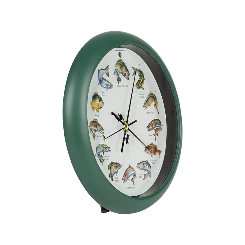 Mark Feldstein & Associates Mark Feldstein Splashing Gamefish Hourly Fishing Sounds Wall/Desk Clock, 8 Inch - Image 4
