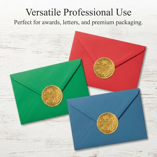 PaperDirect Embossed Completion Gold Foil Certificate Seals, 2 Inch, Self Adhesive, 100 Count, Embossed Seals for Certificates, Achievement and Award Stickers for School, Work, Diploma - Image 3
