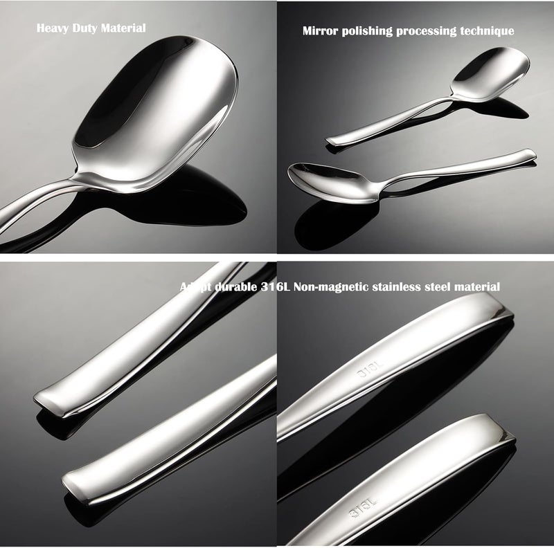 ZDFQly Large Serving Spoon, Premium 316L Stainless Steel Buffet Serving Spoon 9.5 Inch (1pack) - Image 3