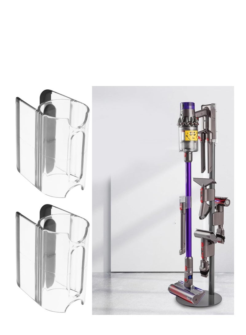 SYOSI حامل مشبك التثبيت، متوافق مع منظم حامل تخزين المكنسة الكهربائية Dyson V6 V7 V8 V10 V11 V12 V15، تصميم شفاف فريد من نوعه، فاخر ودقيق (قطعتان) - Image 3