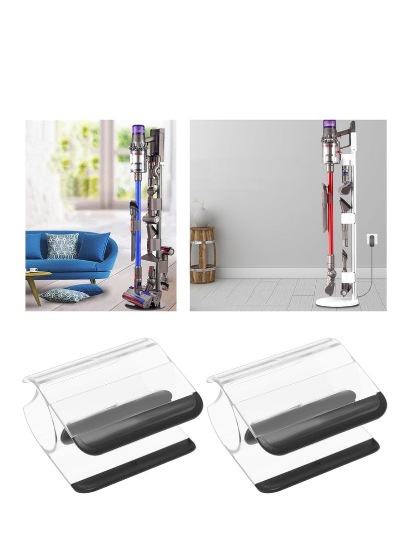 SYOSI حامل مشبك التثبيت، متوافق مع منظم حامل تخزين المكنسة الكهربائية Dyson V6 V7 V8 V10 V11 V12 V15، تصميم شفاف فريد من نوعه، فاخر ودقيق (قطعتان) - Image 4