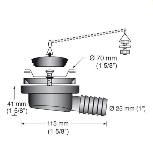 Boating Accessories Scandvik Low Profile Drain Stopper - 1" Outlet - Image 2