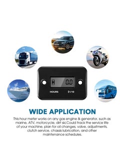 Excefore Hour Meters for Small Engines, 2 Pcs Automatically Shutdown Tachometers,  Inductive Hour Meter for Gas Engine Lawn Mower Dirt Bike Motorcycle Motocross Snowmobile Karting Marine ATV Boat  - Image 5