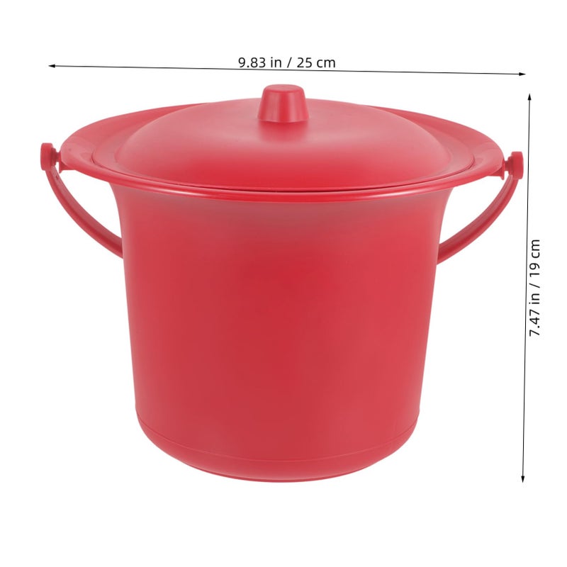 Portable Travel Toilet Potty Urinal Basin With Lid Enamel Bucket For Bedroom Camping - Image 3