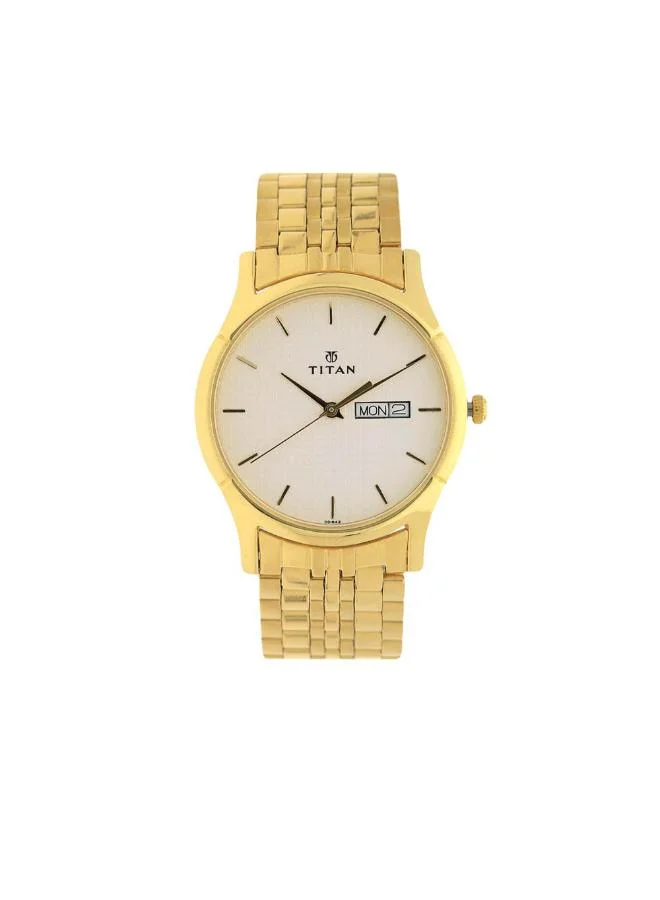 تيتان Men Analog Display Watch With Yellow Metal Strap - 1636YM01