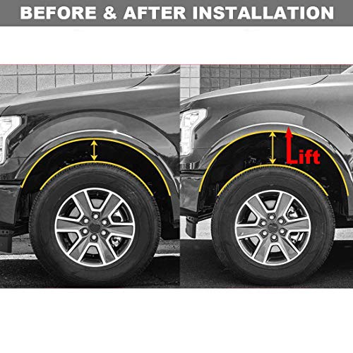 DCVAMOUS Black 1" Rear Leveling Lift Kit Compatible with Ford F250 F350 - Level Lift Blocks (Raise Vehicle 1 Inch) for 1999-2023 F250 F350 Superduty 2WD 4WD | 2000-2005 Excursion 2WD 4WD - Image 2