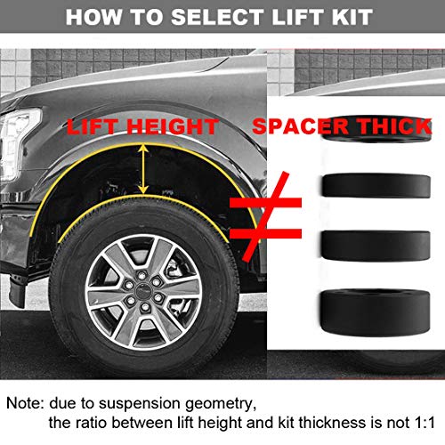 DCVAMOUS Black 1" Rear Leveling Lift Kit Compatible with Ford F250 F350 - Level Lift Blocks (Raise Vehicle 1 Inch) for 1999-2023 F250 F350 Superduty 2WD 4WD | 2000-2005 Excursion 2WD 4WD - Image 3