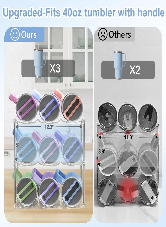 Spaclear Water Bottle Organizer for Stanley 40oz Tumbler - Stackable Water Bottle Holder and Tumbler Organizer for Cabinet Kitchen Organization and Storage for Stanley Cup Holder, Cup Organizer Rack, 3 Pack - Image 5