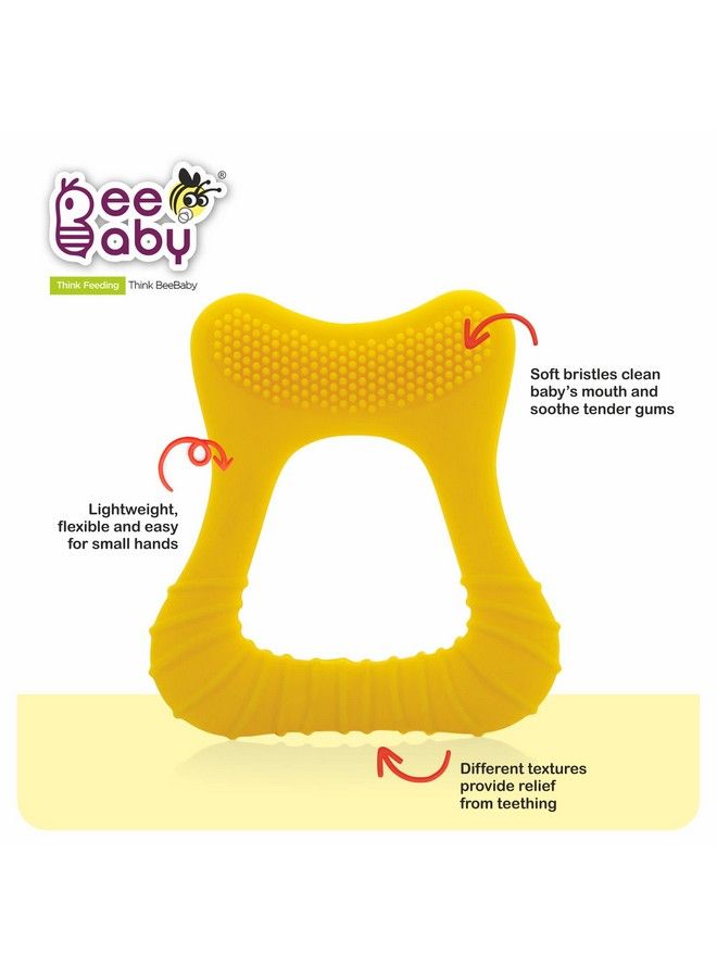 Beebaby Tooth Shape Soft Silicone Teether With Bristles & Carrying Case For 3 To 6Months Baby Bpa Free Teething Toy For Babies With Textured Surface For Soothing Gums. 100% Food Grade (Toothyellow) - Image 5