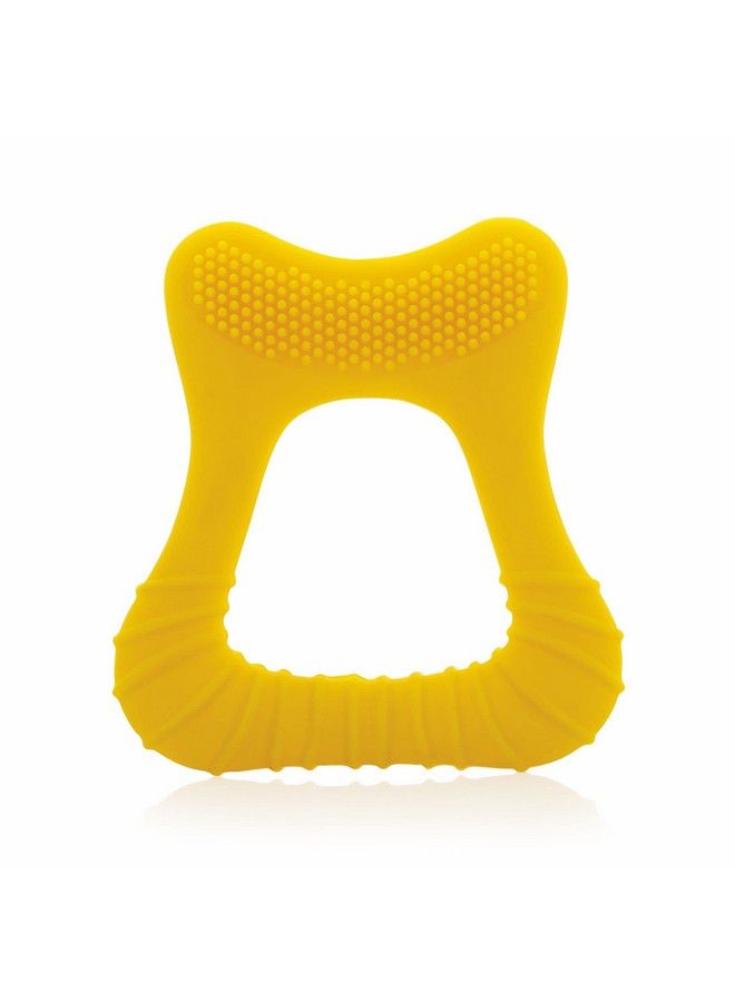 Beebaby Tooth Shape Soft Silicone Teether With Bristles & Carrying Case For 3 To 6Months Baby Bpa Free Teething Toy For Babies With Textured Surface For Soothing Gums. 100% Food Grade (Toothyellow) - Image 1