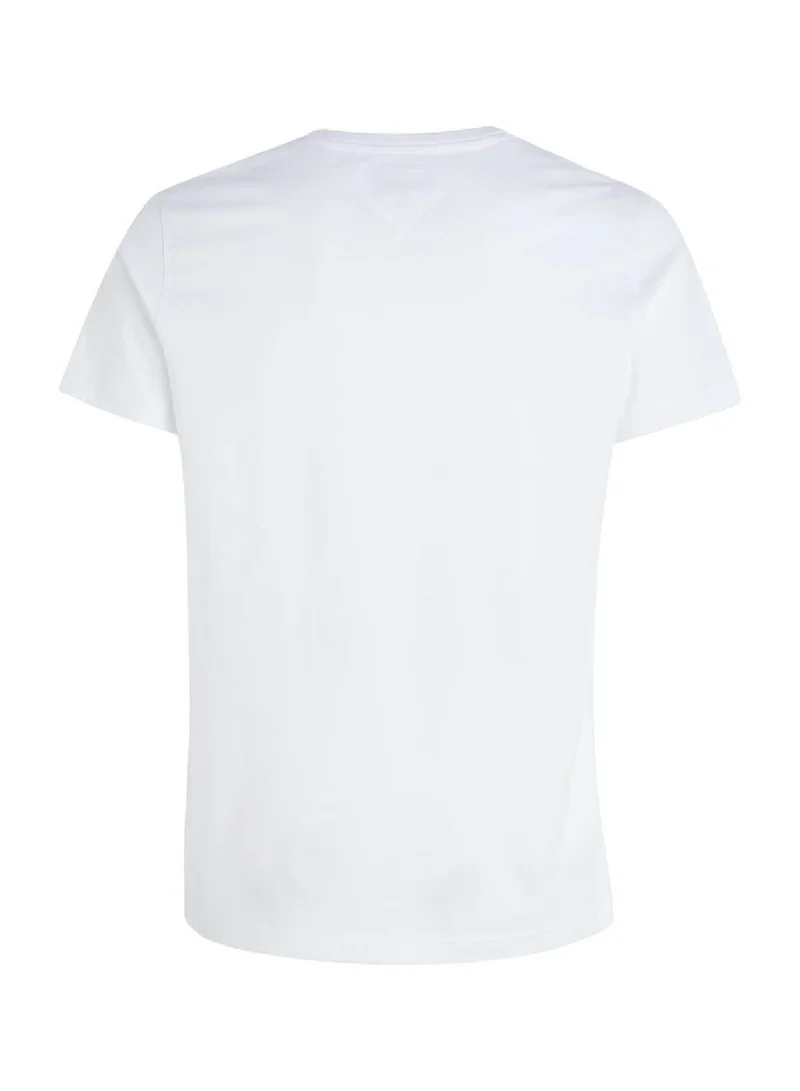 TOMMY HILFIGER CLASSIC WHITE V-Neck T-Shirt for Men | Best Price UAE