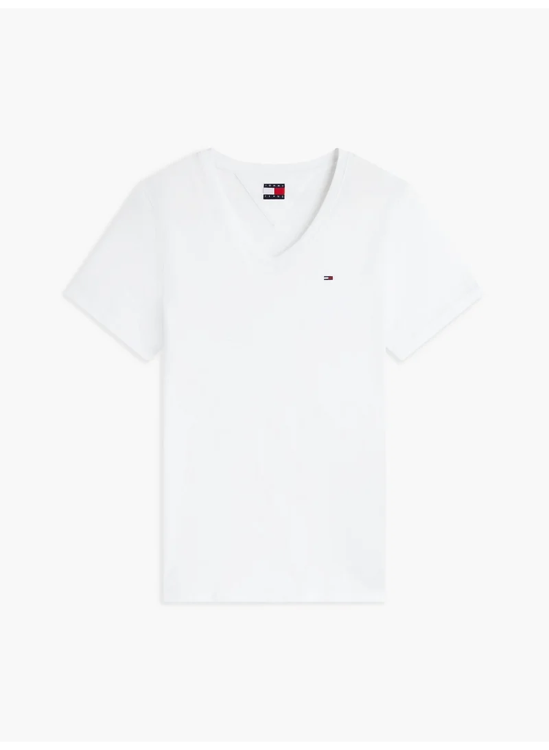 Tommy Hilfiger CLASSIC WHITE V-Neck T-Shirt for Men | Best Price UAE