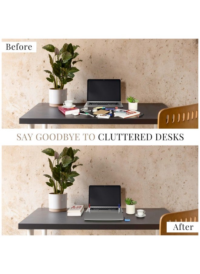 Birch - Desktop Whiteboard With Storage & Multiple Markers Surface Desktop Glass Dry Erase Board Desk Top White Board Dry Erase Notepad Desk White Board Tabletop Desk Whiteboard (Charcoal) - Image 1