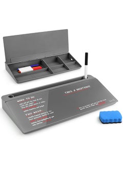Desktop Whiteboard With Storage & Multiple Markers Surface Desktop Glass Dry Erase Board Desk Top White Board Dry Erase Notepad Desk White Board Tabletop Desk Whiteboard (Charcoal)
