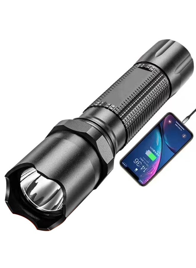 Flashlight Small Portable Rechargeable Durable Strong Light Rechargeable Outdoor Super Bright Remote Household Miner's Lamp Flashlight 